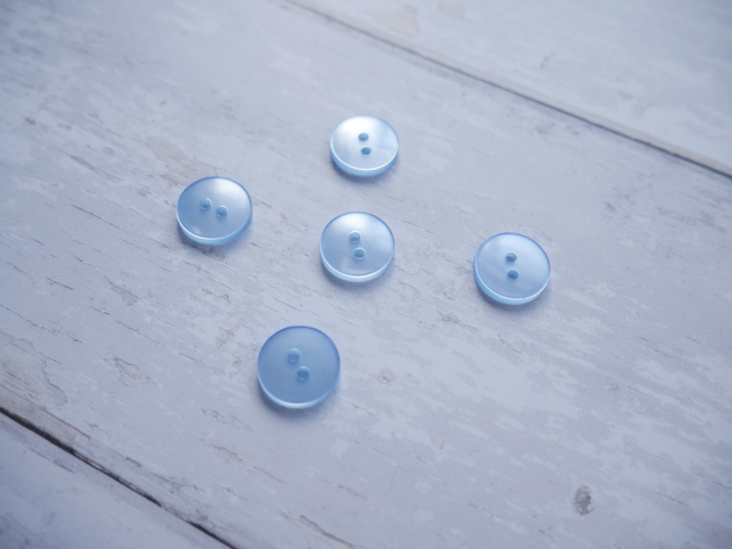 2-Hole 15mm Button in Sky-Button-Flying Bobbins Haberdashery