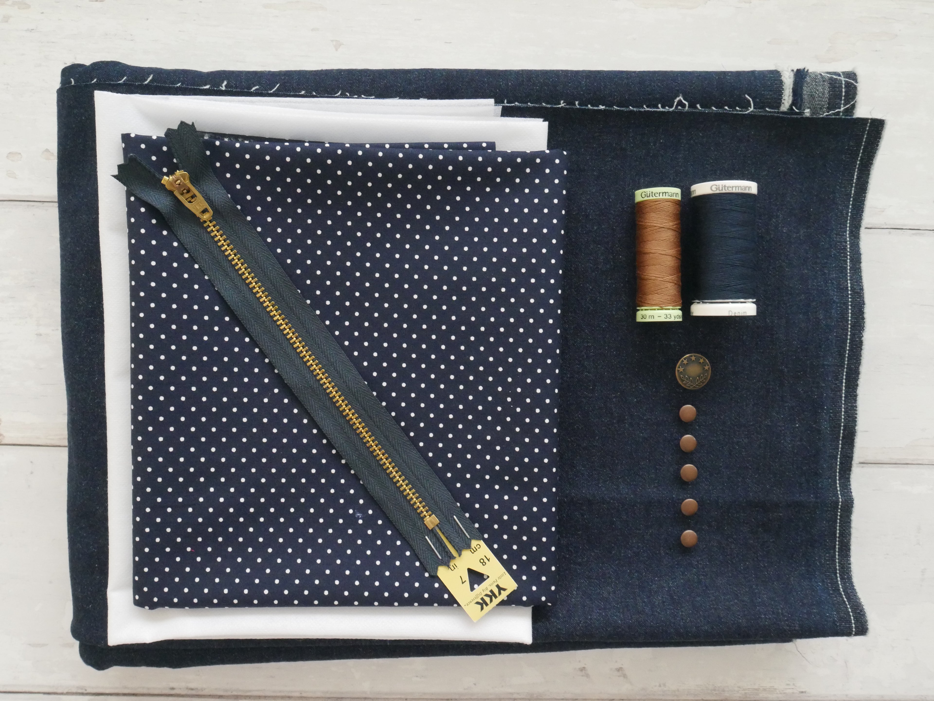 Ginger Jeans Kit - Indigo Stretch Denim-Flying Bobbins Haberdashery