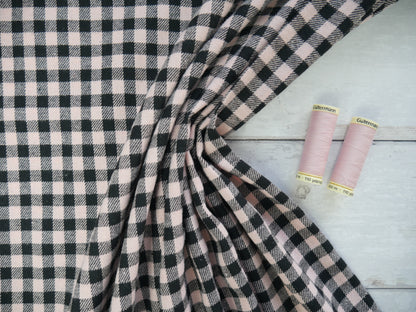 Woven Check in Black &amp; Pink, £12.50 p/m-Fabric-Flying Bobbins Haberdashery