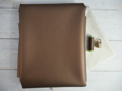 The Flying Bobbins Kira Slouch Bag Kit - Bronze Leatherette-Sewing Kit-Flying Bobbins Haberdashery