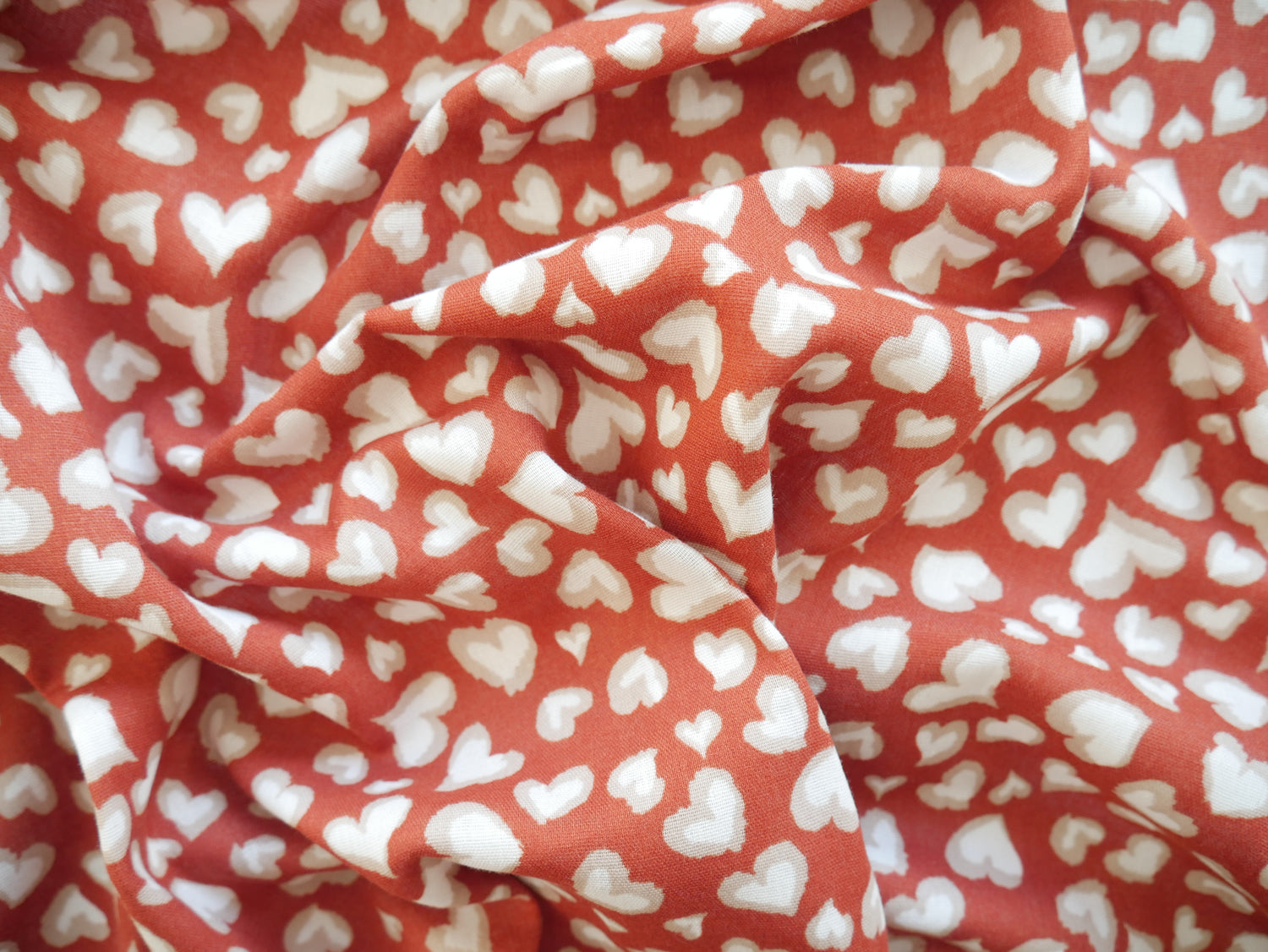 Painted Hearts Double Gauze £8.00 p/m-Flying Bobbins Haberdashery