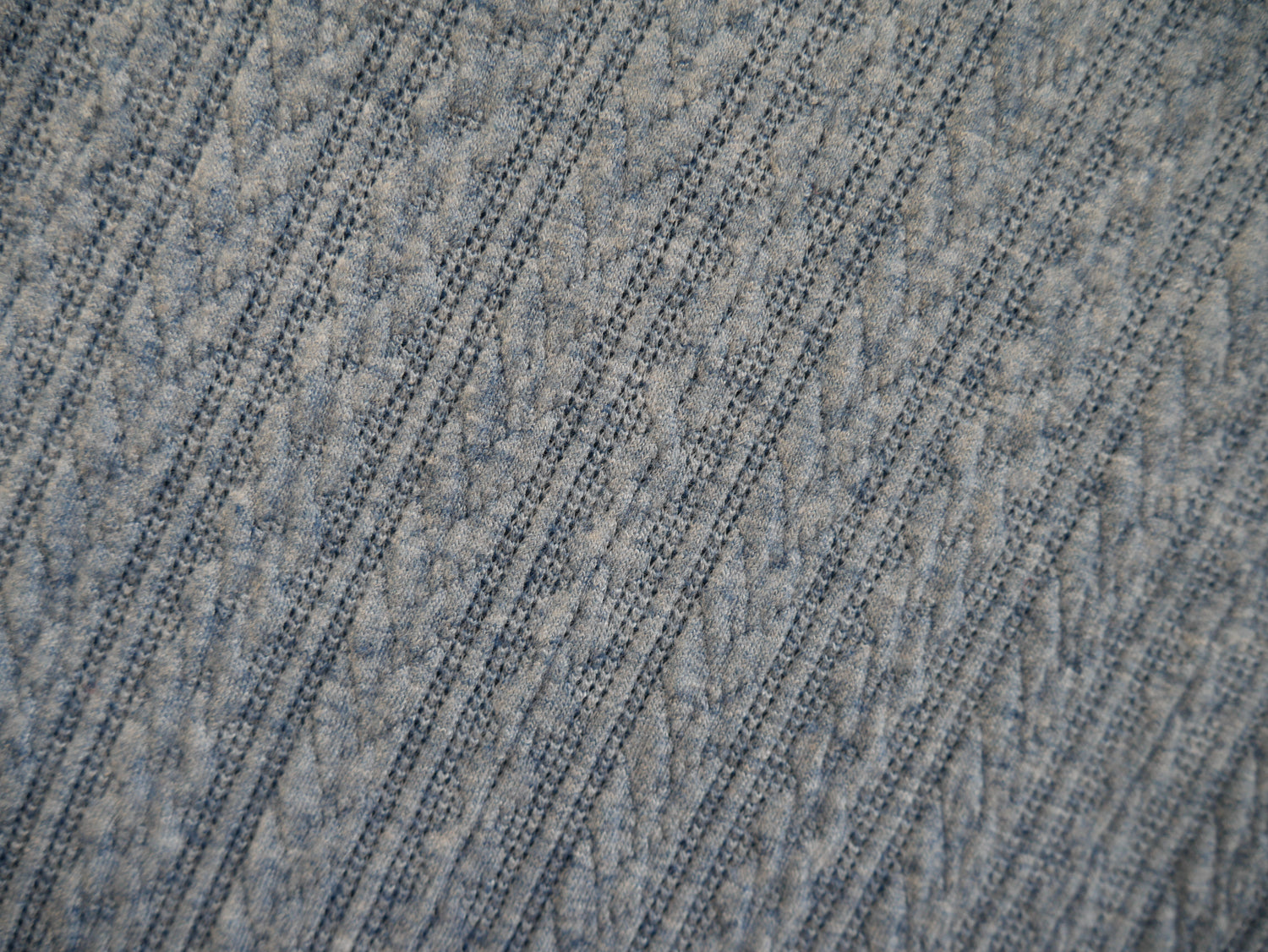 Cable Jacquard Knit Fabric in Blue £19.00-Jersey Fabric-Flying Bobbins Haberdashery