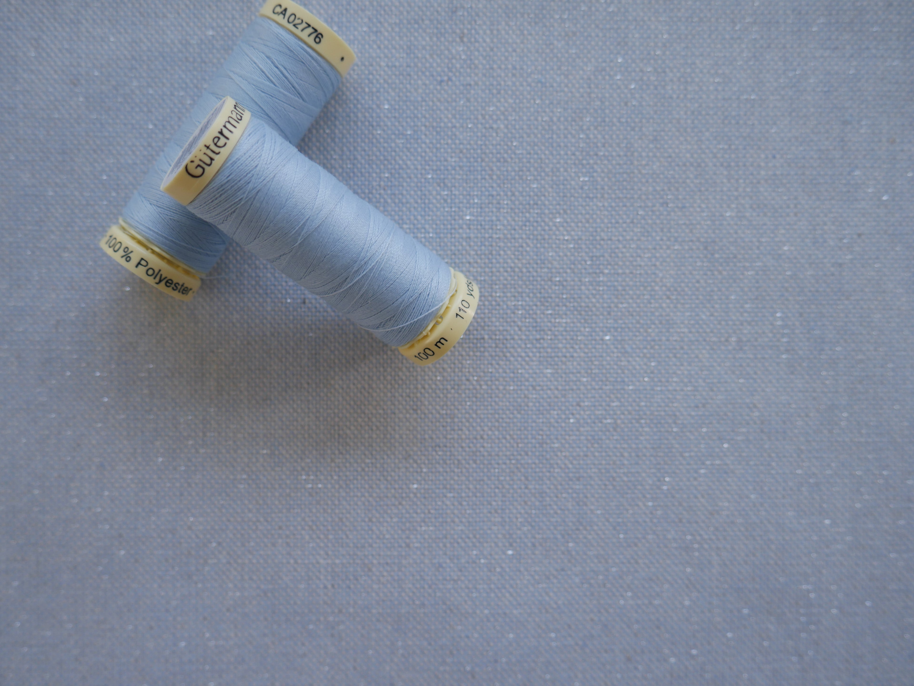 Linen-Look Half Panama with Sparkle - Blue £10.50 p/m-Fabric-Flying Bobbins Haberdashery