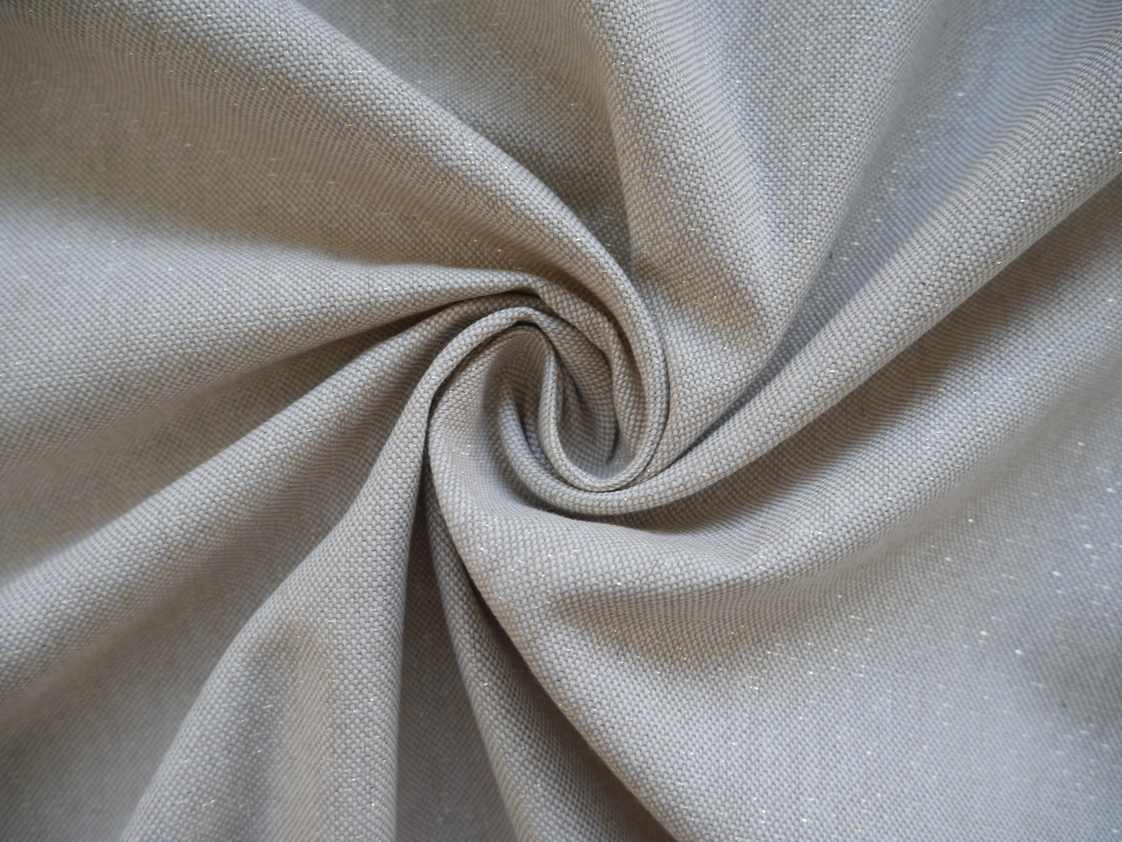 Linen-Look Half Panama with Sparkle - Natural £10.50 p/m-Fabric-Flying Bobbins Haberdashery