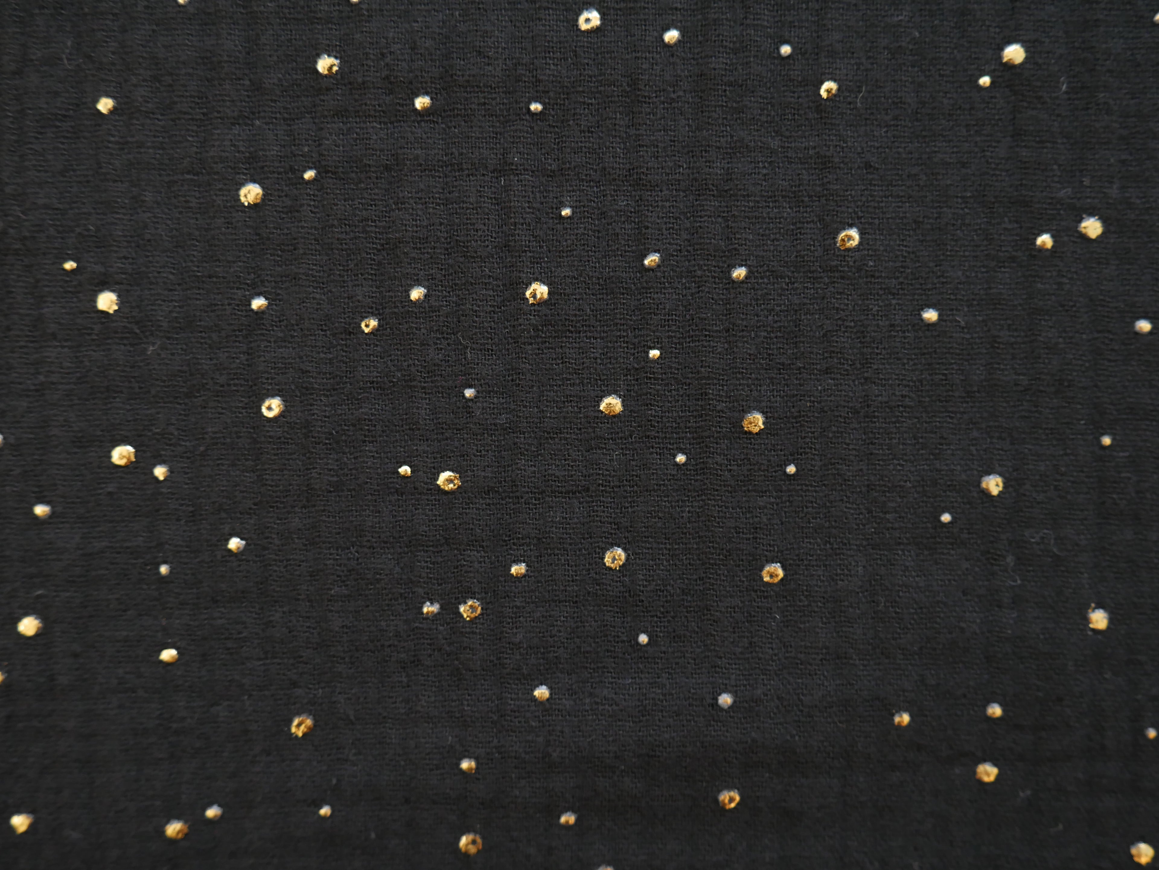 Gold Spot Double Gauze in Black £12 p/m-Flying Bobbins Haberdashery