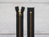 35cm YKK Antique Brass Metal Zip - Black Tape-Zip-Flying Bobbins Haberdashery