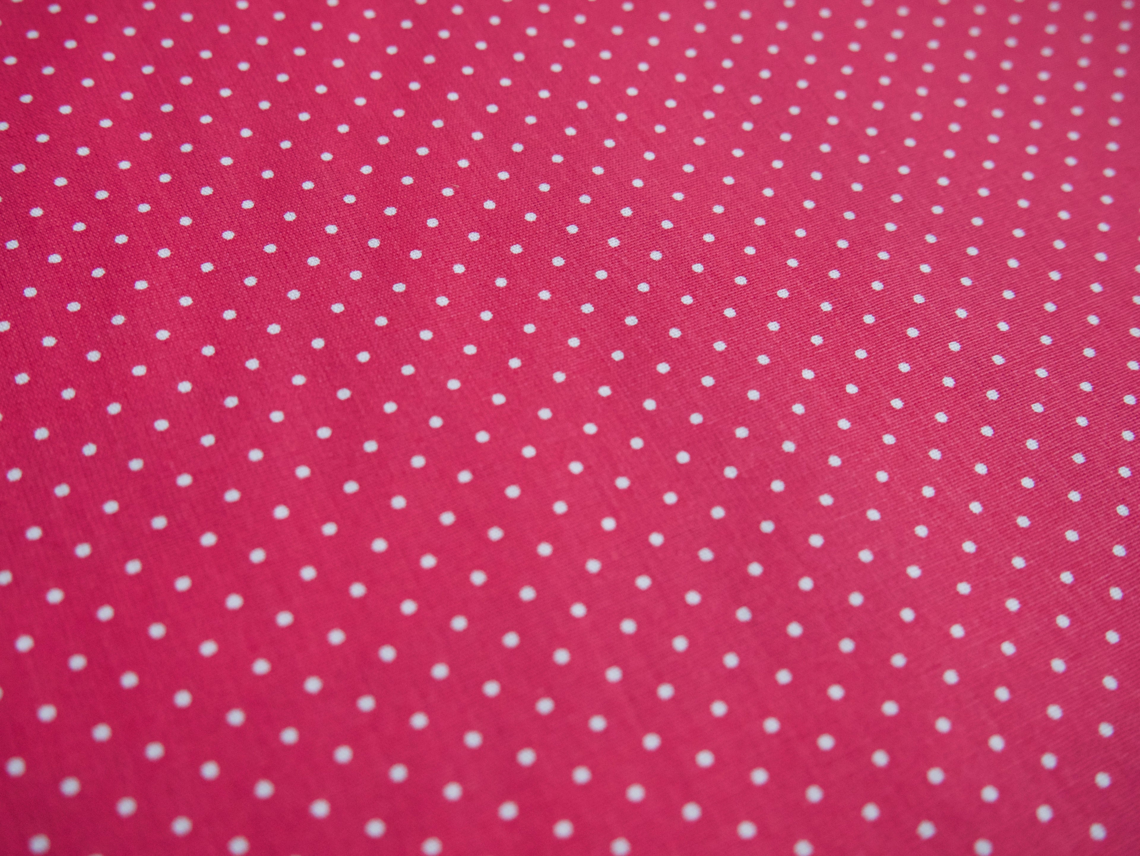 Pin-Spot Printed Cotton, Cerise £8.50 p/m-Fabric-Flying Bobbins Haberdashery