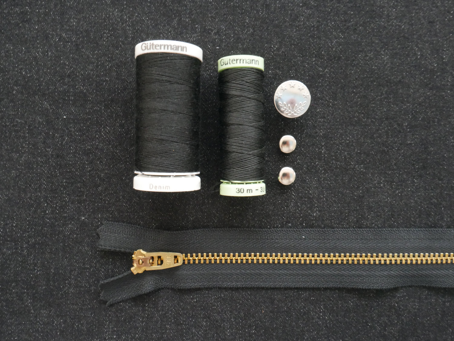 Ginger Jeans Kit - Black Stretch Denim-Flying Bobbins Haberdashery