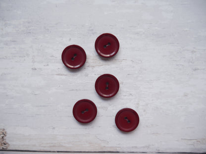 2-Hole 15mm Button in Burgundy-Trim-Flying Bobbins Haberdashery
