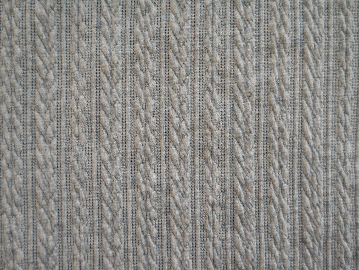 Cable Jacquard Knit Fabric in Grey £19.00-Jersey Fabric-Flying Bobbins Haberdashery