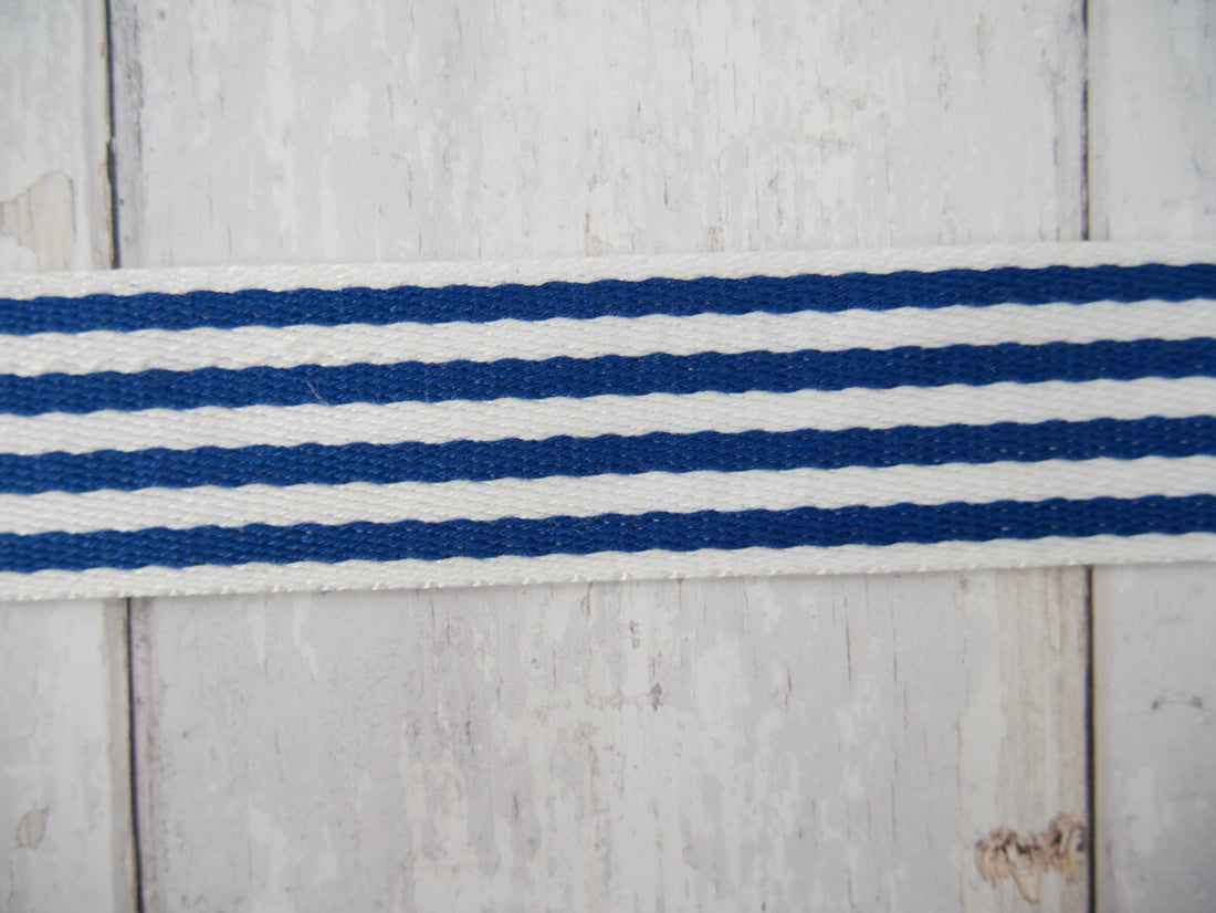 38mm Stripe Webbing - Royal-Webbing-Flying Bobbins Haberdashery