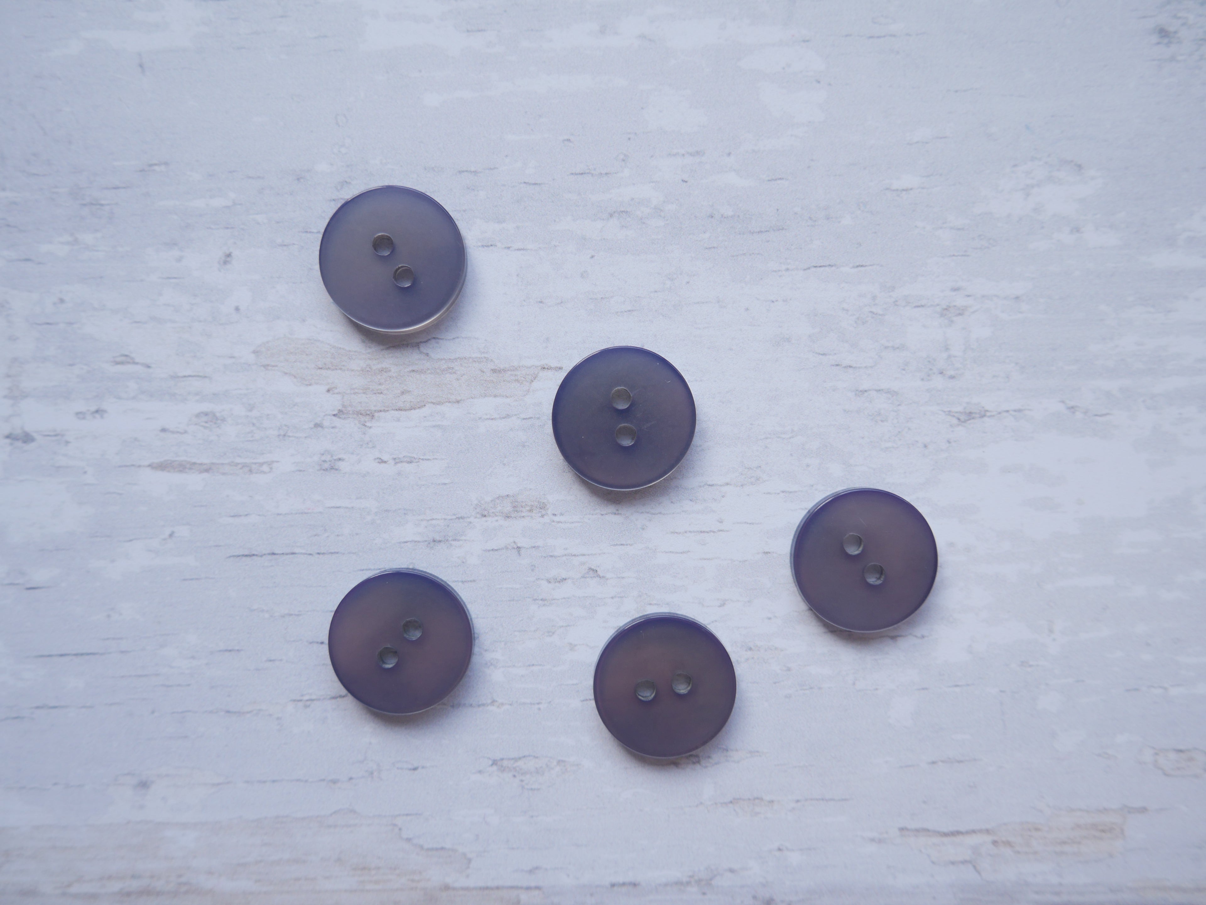 2-Hole 15mm Button in Smoke-Button-Flying Bobbins Haberdashery