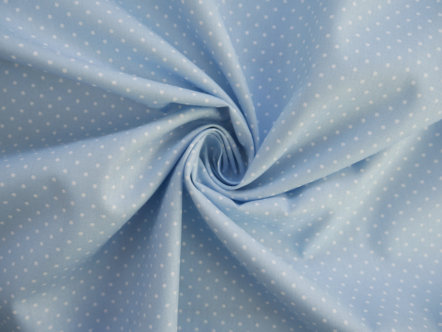 Pin-Spot Printed Cotton, Sky Blue £8.50 p/m-Fabric-Flying Bobbins Haberdashery
