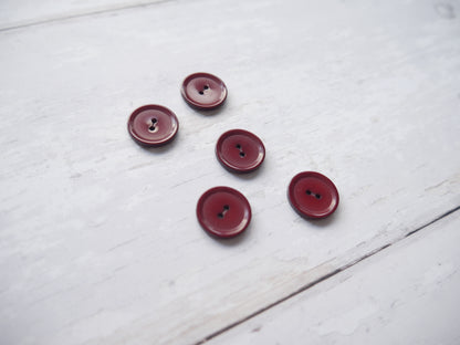 2-Hole 15mm Button in Burgundy-Trim-Flying Bobbins Haberdashery