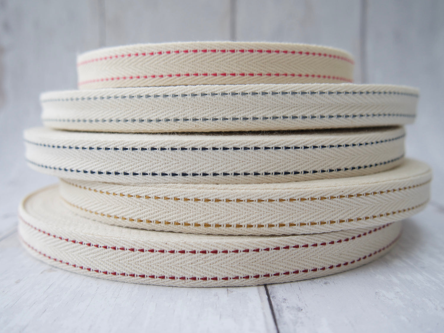 Cotton Saddle Stitch Tape 15mm-Ribbon-Flying Bobbins Haberdashery