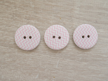2-Hole Painted Button - Chevron-Buttons-Flying Bobbins Haberdashery