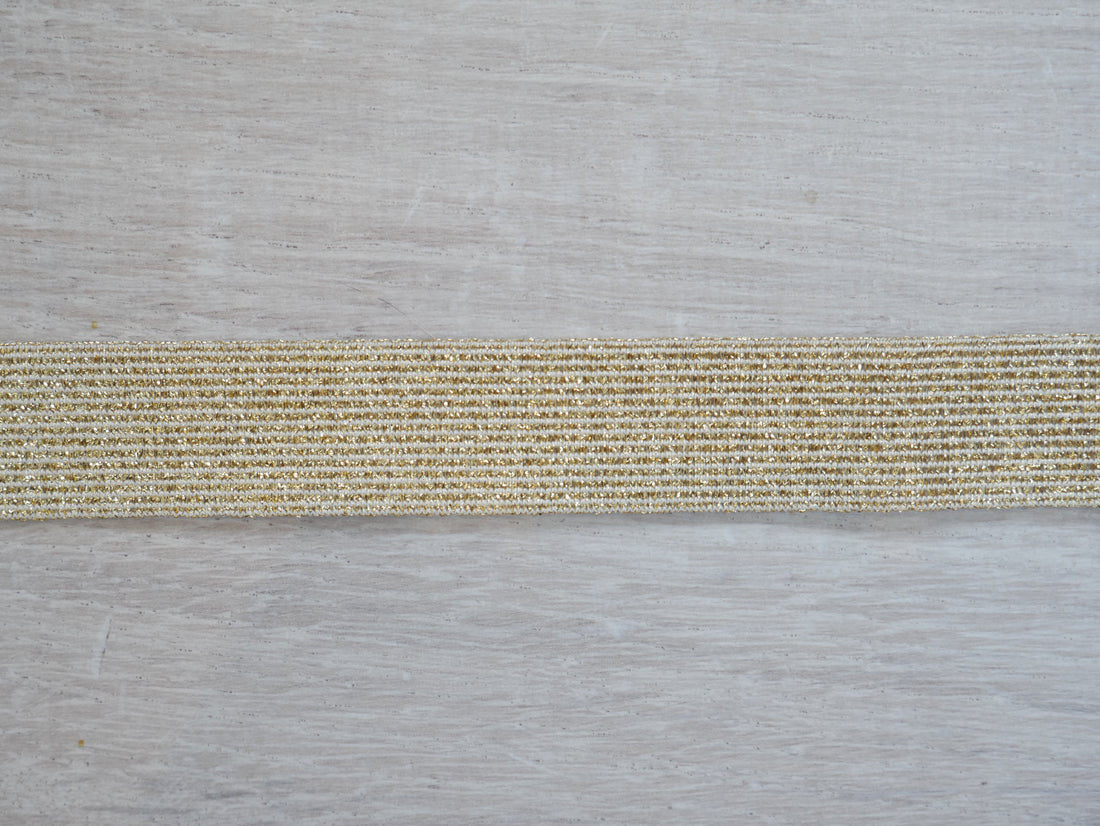 Metallic Gold Waistband Elastic, 25mm-Elastic-Flying Bobbins Haberdashery