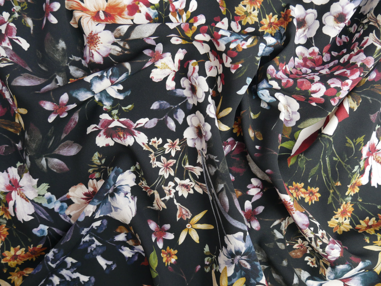 Lena Printed Lining - Meadow Pastures £14.00 p/m-Jersey Fabric-Flying Bobbins Haberdashery