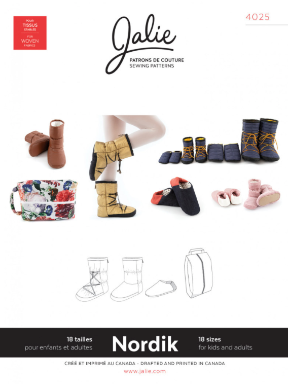 Jalie Nordik Sewing Pattern - Booties, Slippers &amp; Bag-Pattern-Flying Bobbins Haberdashery
