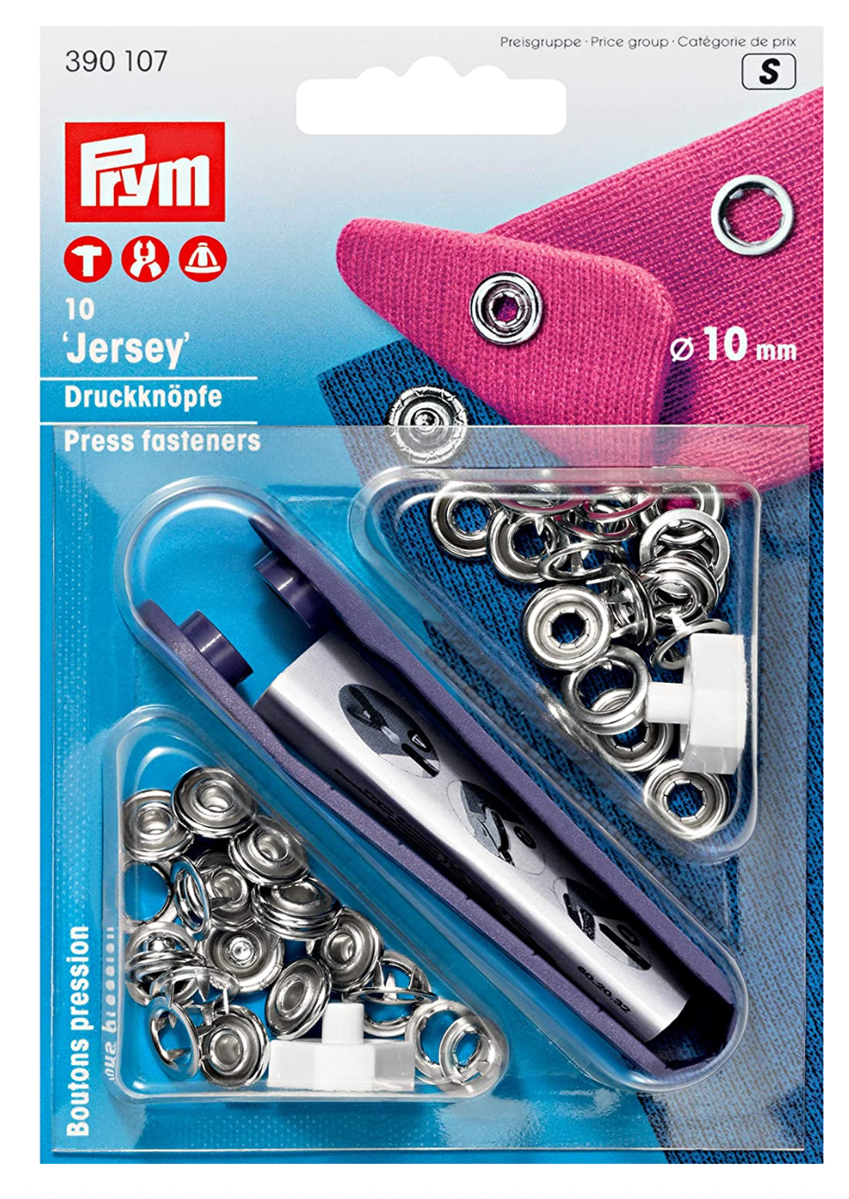 Prym Non-Sew Snap Fasteners, Jersey - Silver-Snaps-Flying Bobbins Haberdashery