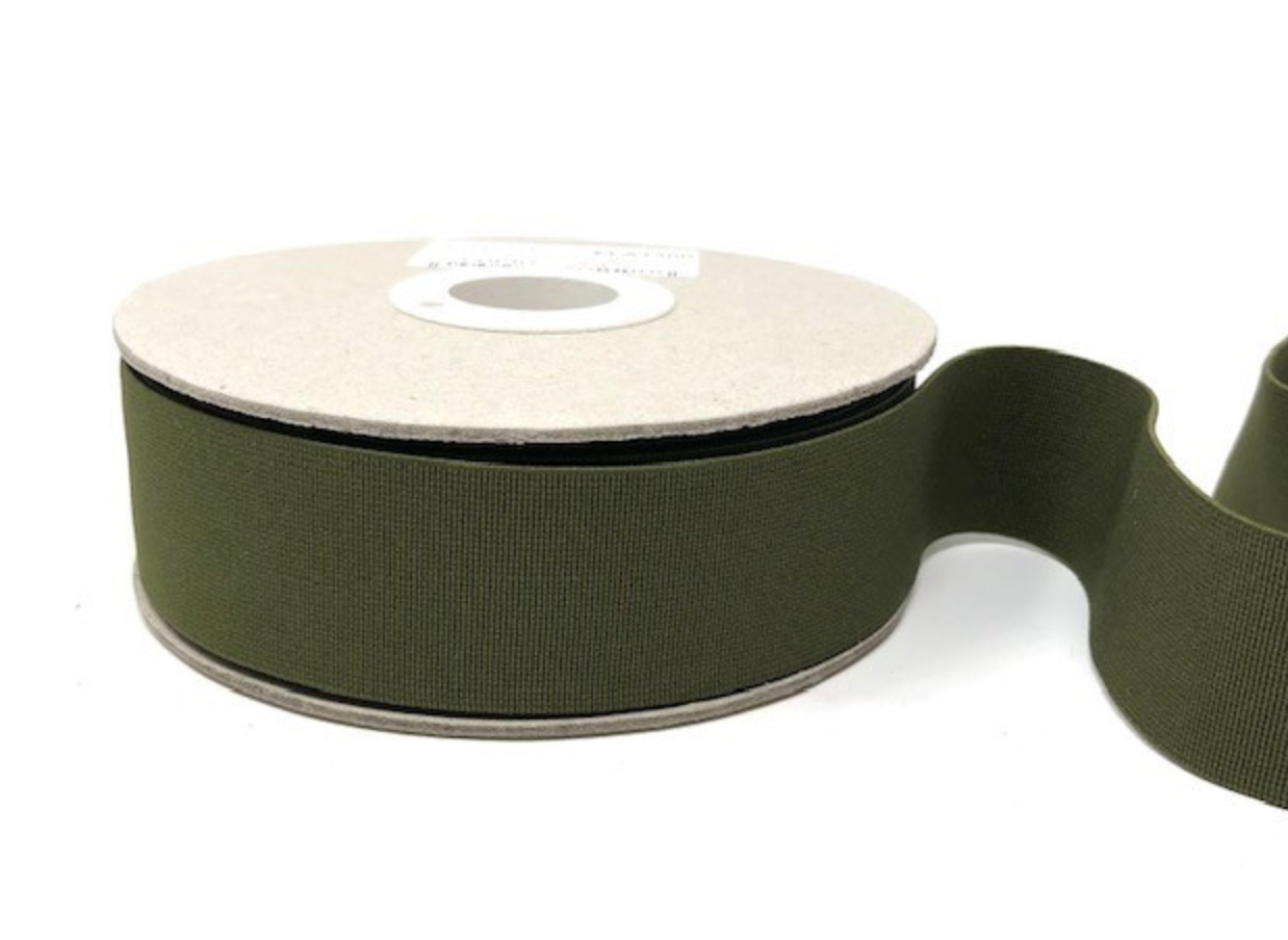 40mm Soft Waistband Elastic - Olive Green-Elastic-Flying Bobbins Haberdashery