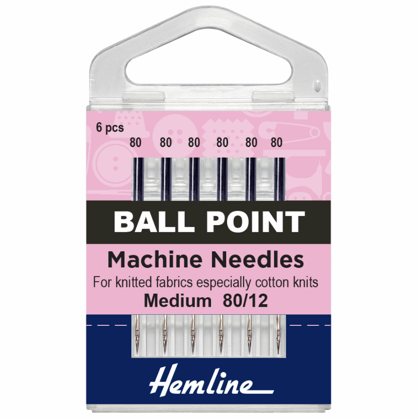 Hemline Ball Point Machine Needles, Medium-Needles-Flying Bobbins Haberdashery