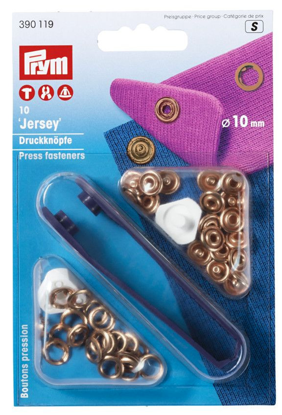 Prym Non-Sew Snap Fasteners, Jersey - Copper-Snaps-Flying Bobbins Haberdashery