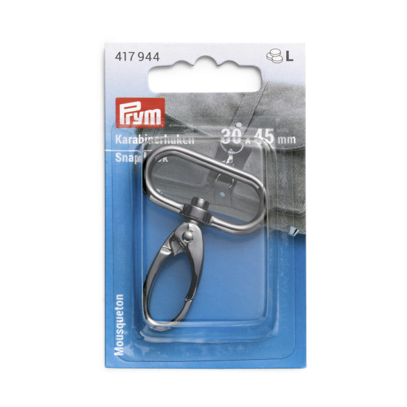 Prym Snap Hook 30 x 45mm, Gunmetal-Trim-Flying Bobbins Haberdashery