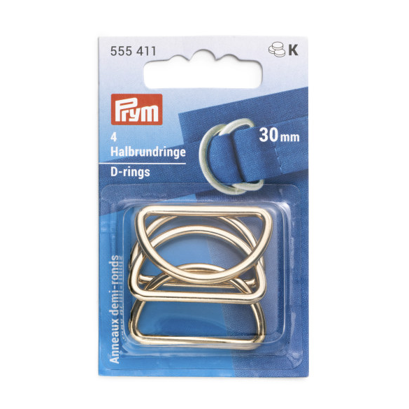 Prym High Shine D-Ring Gold, 30mm-Trim-Flying Bobbins Haberdashery