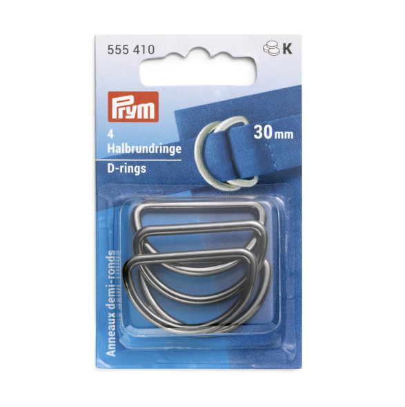 Prym High Shine D-Ring Gunmetal, 30mm-Trim-Flying Bobbins Haberdashery