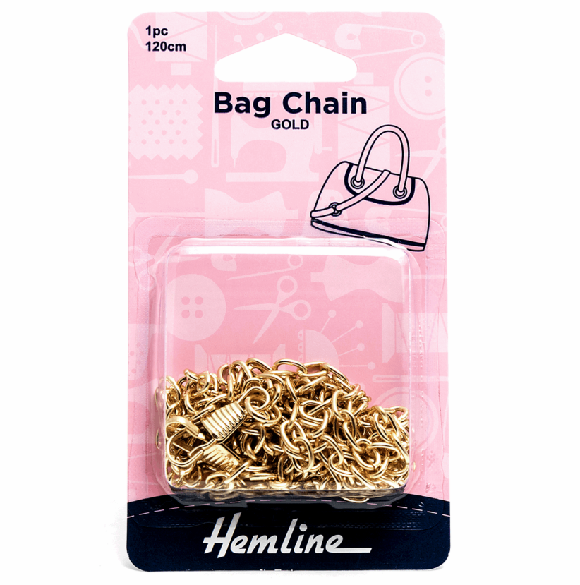 Hemline Bag Chain, 120cm, Gold-Bag Chain-Flying Bobbins Haberdashery