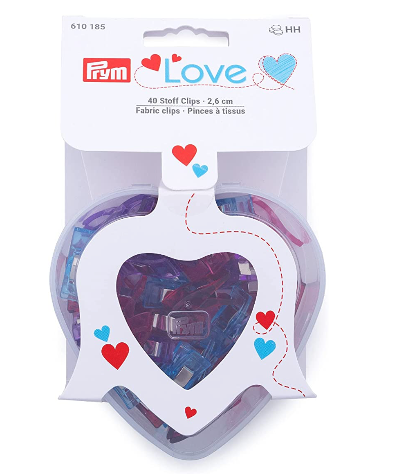 Prym Love Fabric Clips in Heart Caddy-Tools-Flying Bobbins Haberdashery