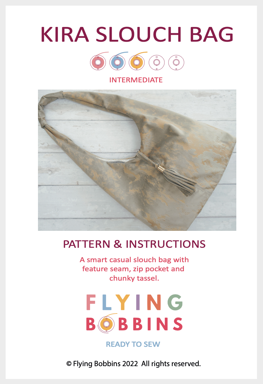 The Flying Bobbins Kira Slouch Bag Kit - Trims Only, Silver-Sewing Kit-Flying Bobbins Haberdashery