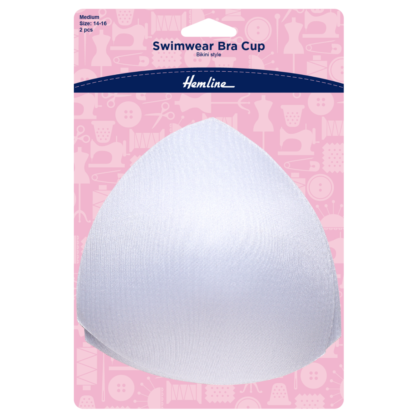 Hemline Swimwear Bra Cup, Medium - White-Elastic-Flying Bobbins Haberdashery