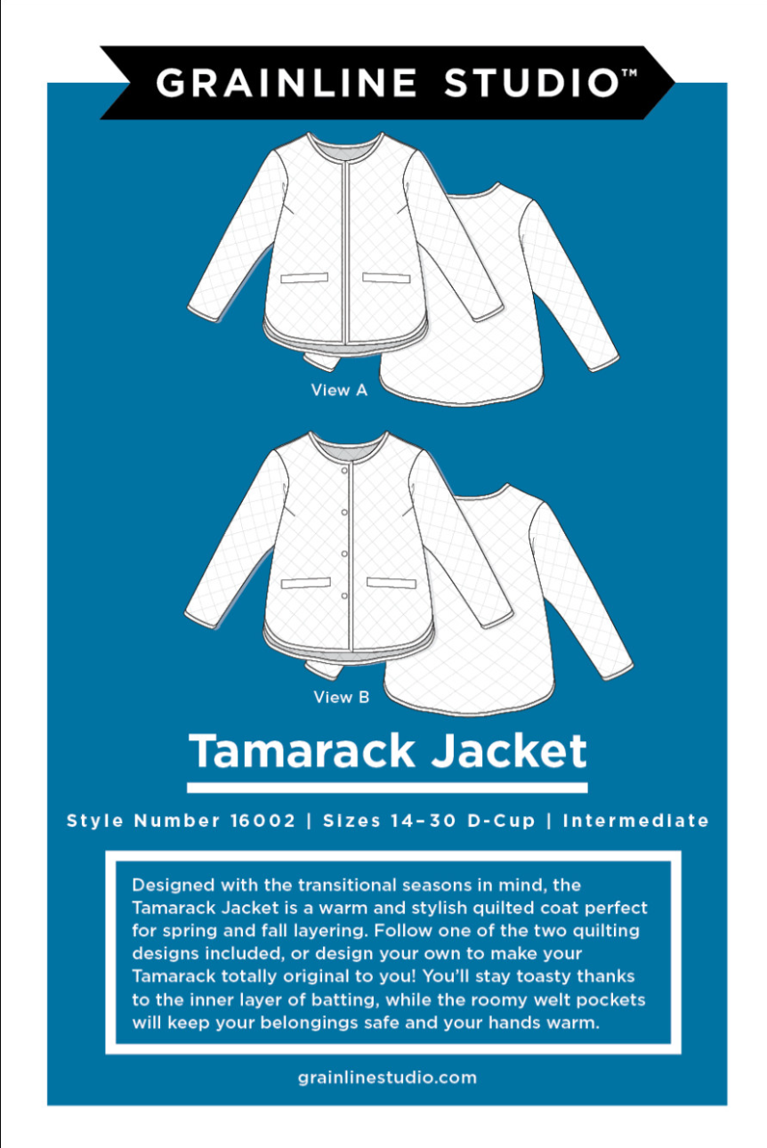 The Tamarack Jacket by Grainline Studio, Size 14-30-Pattern-Flying Bobbins Haberdashery