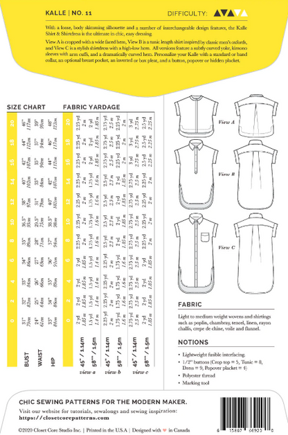 The Kalle Shirt Dress by Closet Core Patterns-Pattern-Flying Bobbins Haberdashery