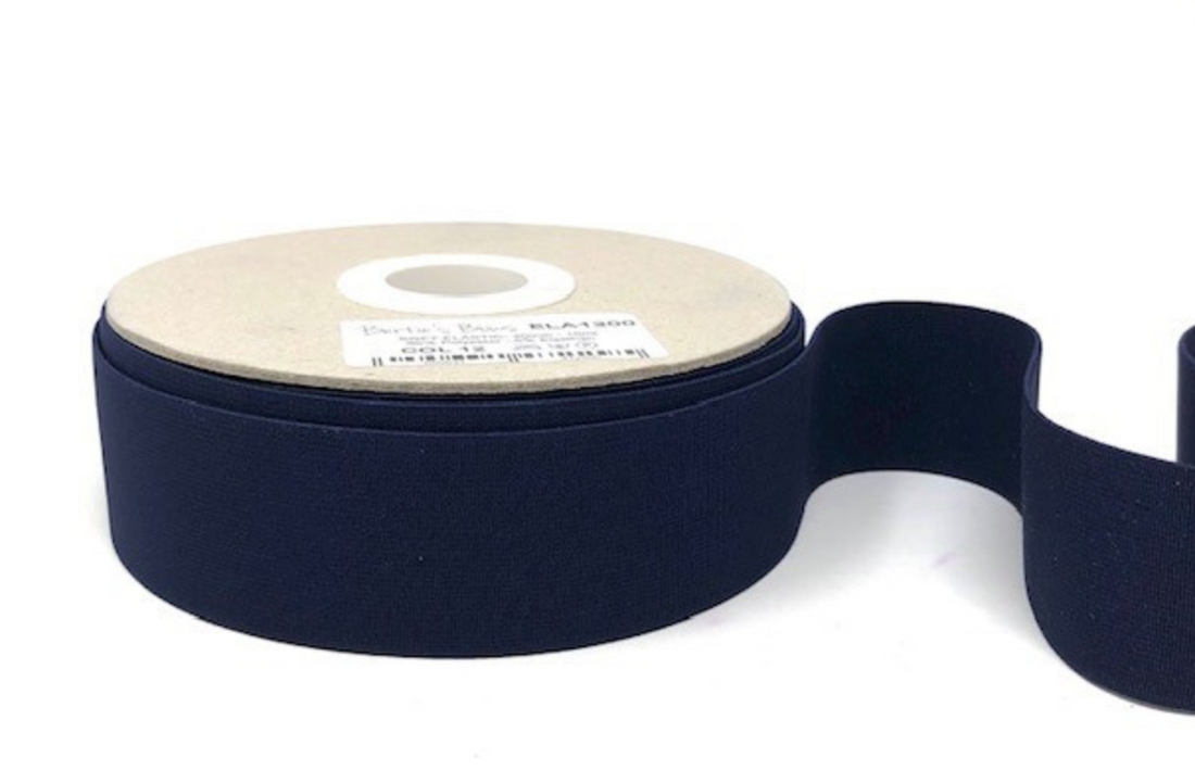 Soft Waistband Elastic, 40mm, Navy-Elastic-Flying Bobbins Haberdashery