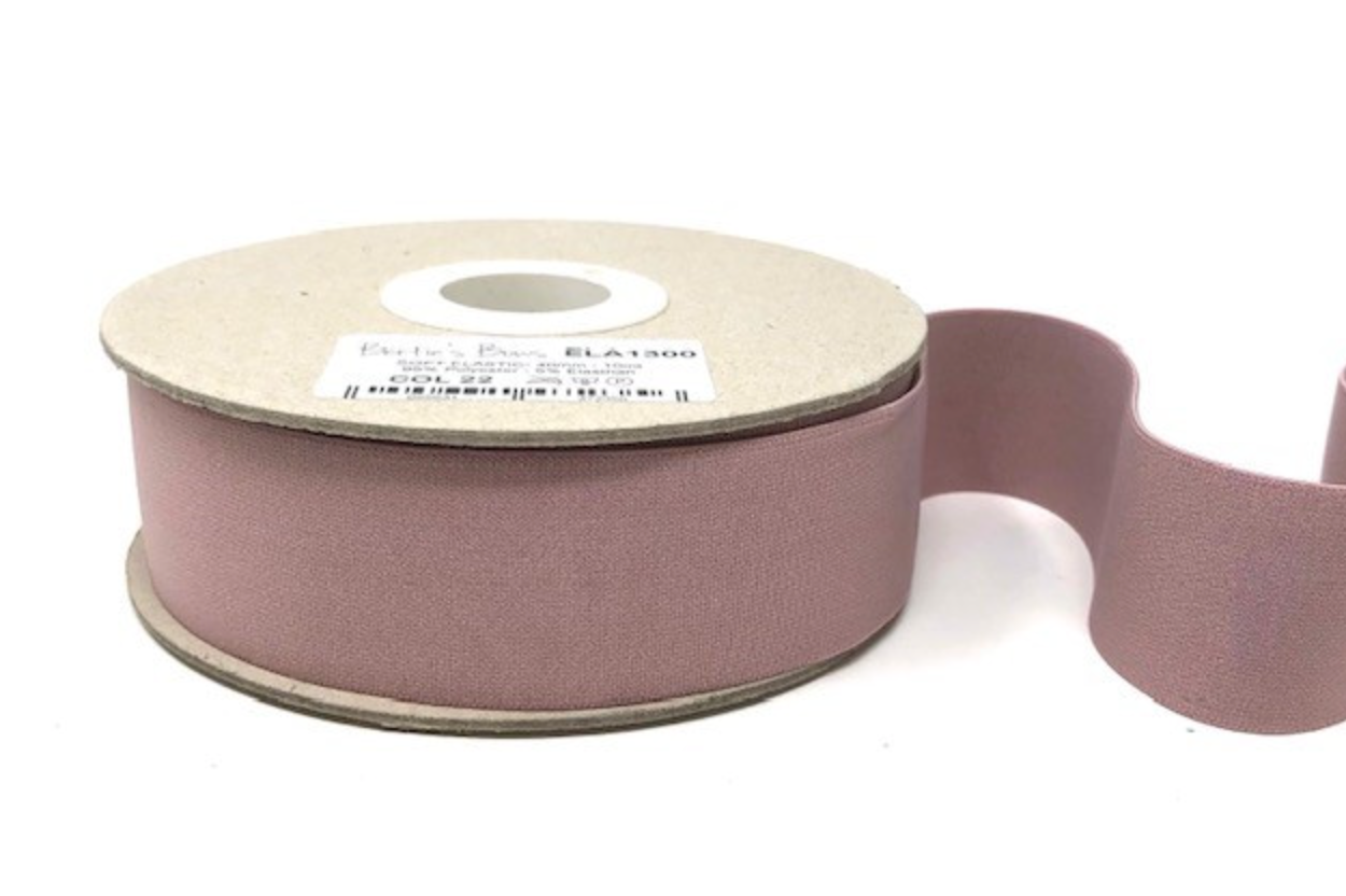 40mm Soft Waistband Elastic - Dusty Rose-Elastic-Flying Bobbins Haberdashery